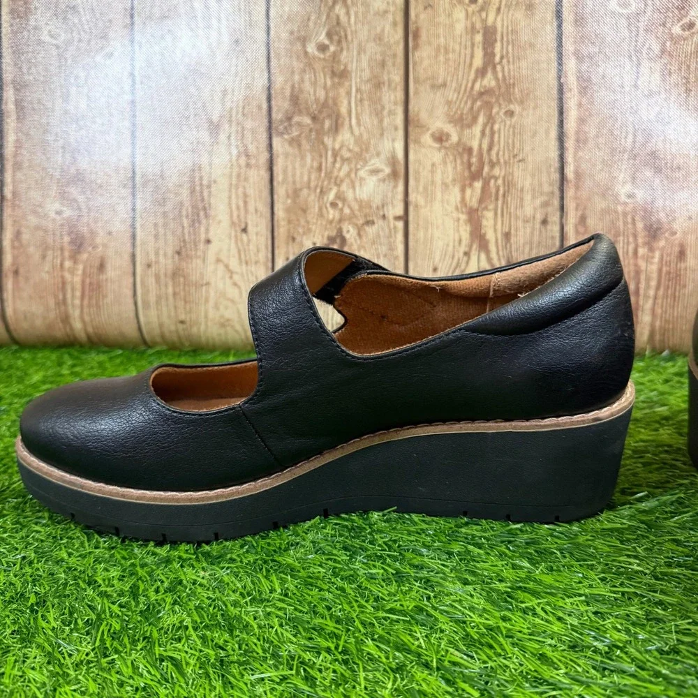 Eurosoft Franlee Mary Jane Shoes Womens Size 10 Black Wedge Platform Comfort